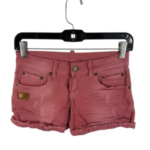 DSquared2 Y2K Distressed Jean Shorts Salmon Pink Size 27 Mini Shorts Cutoff