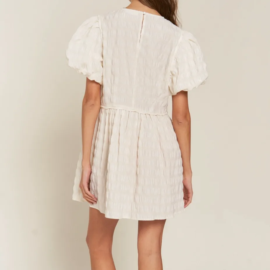 Ellora Textured Babydoll Mini Dress