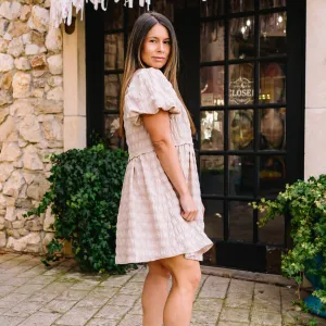 Ellora Textured Babydoll Mini Dress