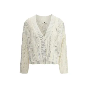 Ermanno Scervino Cotton Rhinestone Cardigan