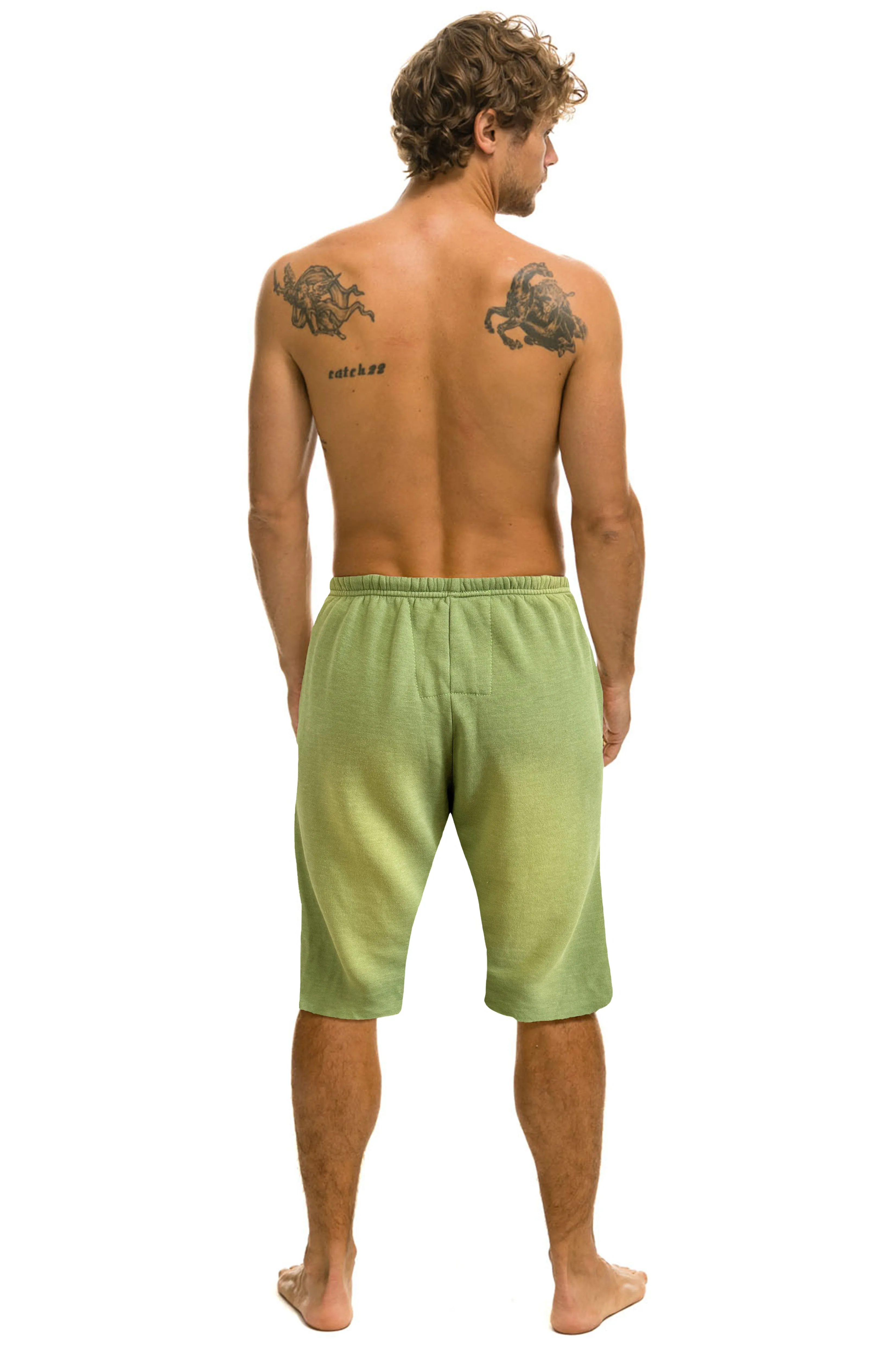 ESSENTIAL MENS SWEATSHORTS - FADED ARMY