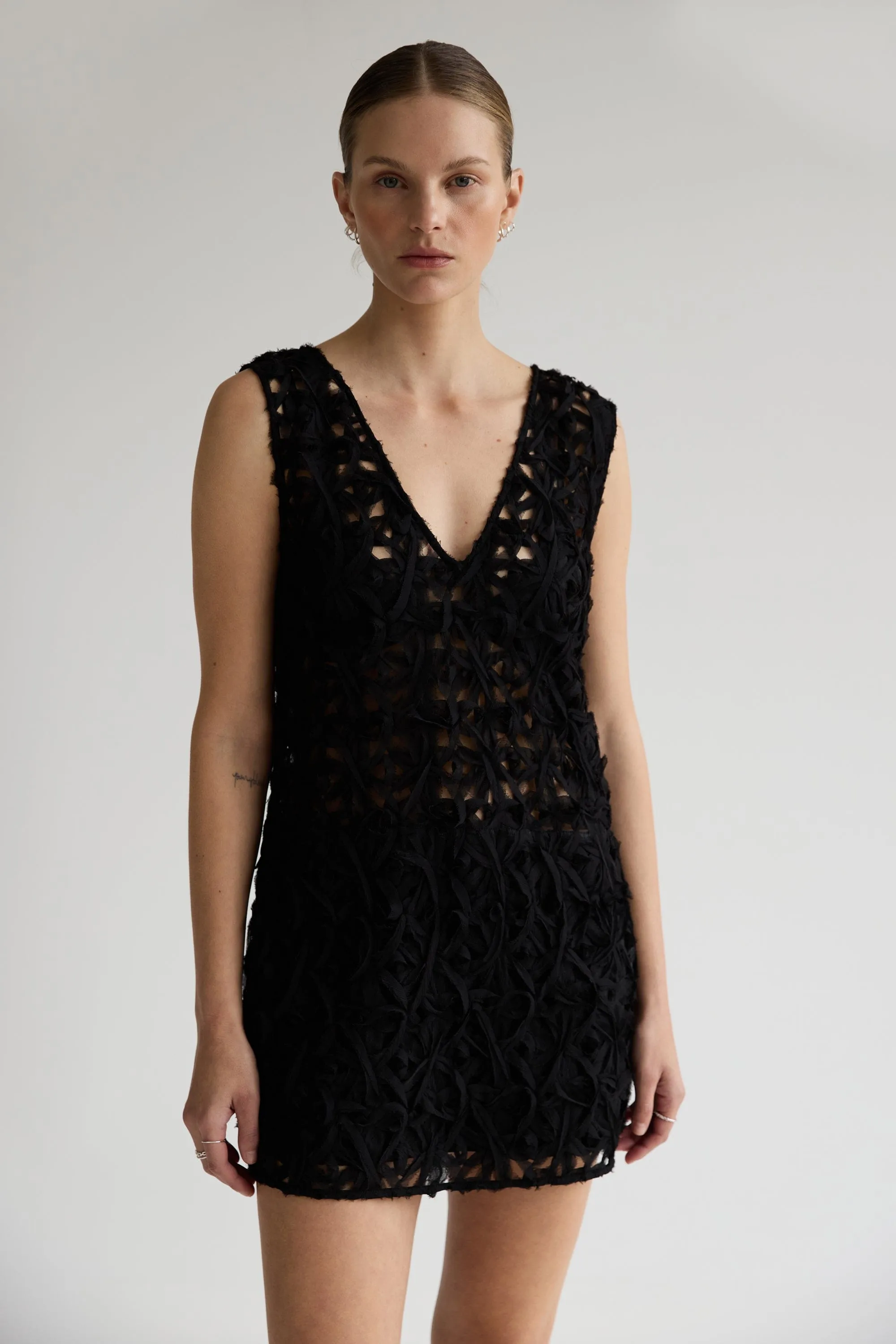 ETHEREAL MINI DRESS | BLACK