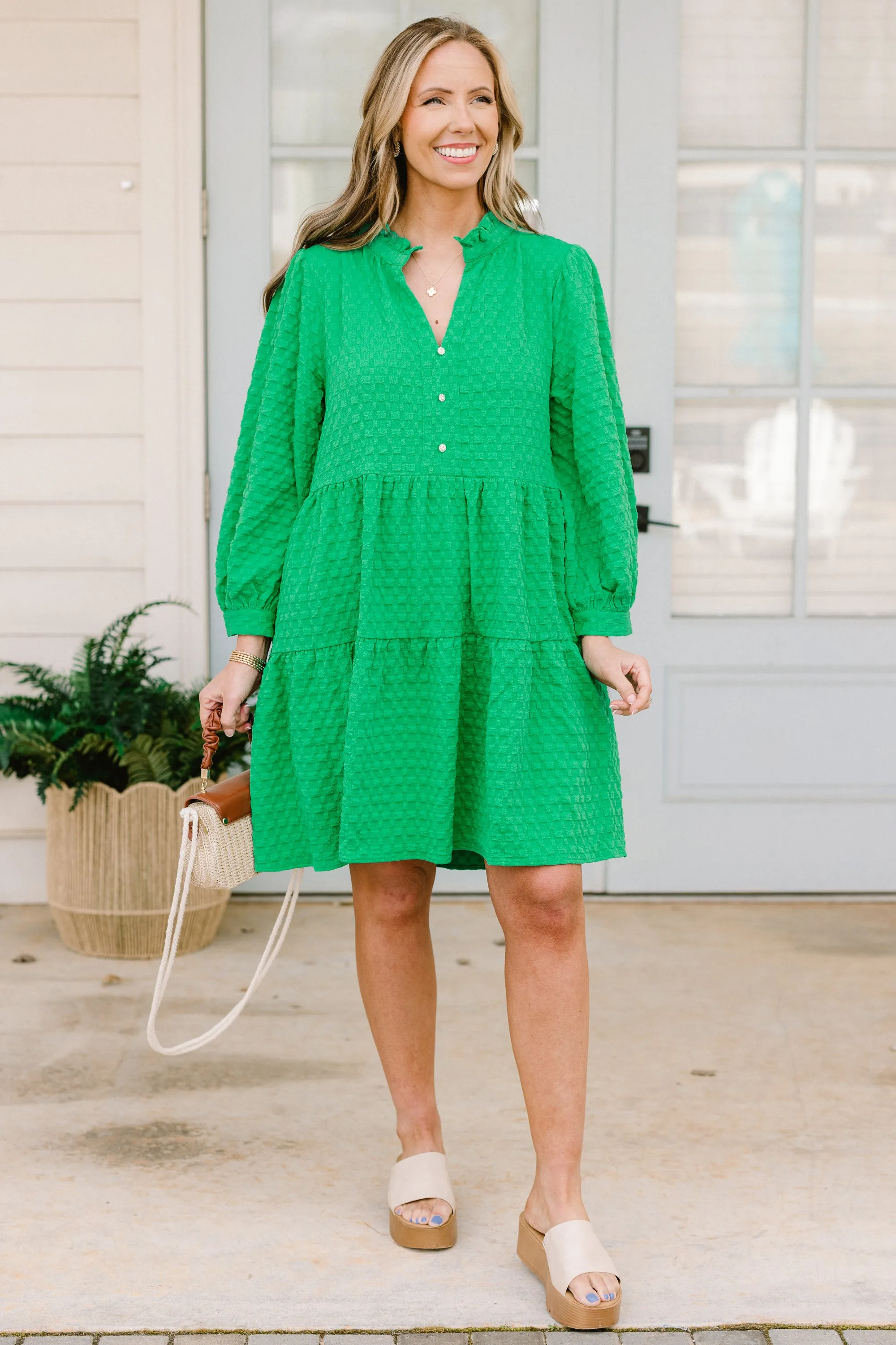 Feels Like Yesterday Dress, Kelly Green