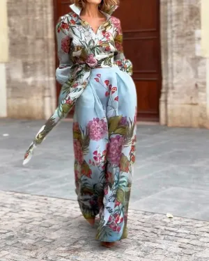 Felicity | Elegant Printed Shirt & Skirt Two-Piece Set