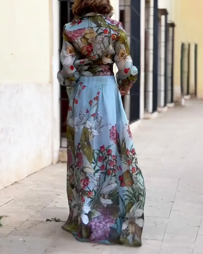 Felicity | Elegant Printed Shirt & Skirt Two-Piece Set