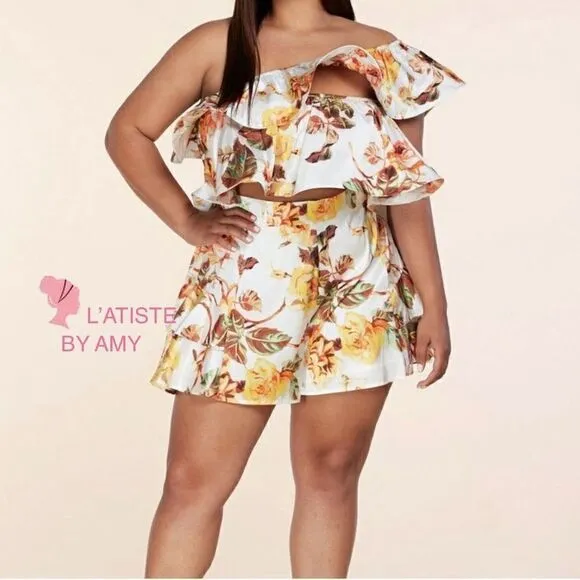 🔥FINAL PRICE!🔥NEW L’atise by Amy Plus Size 2-Piece Shorts Set