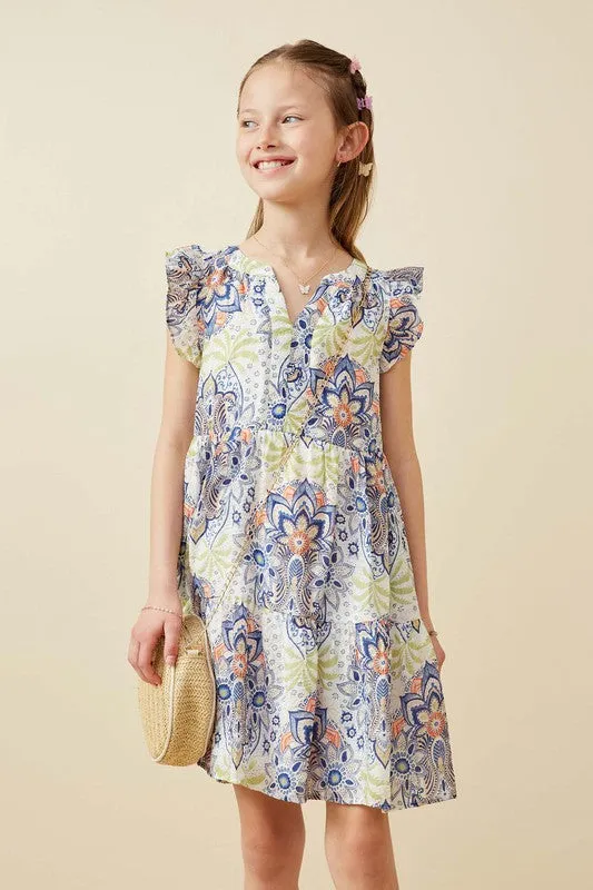 Floral Mandala Print Dress