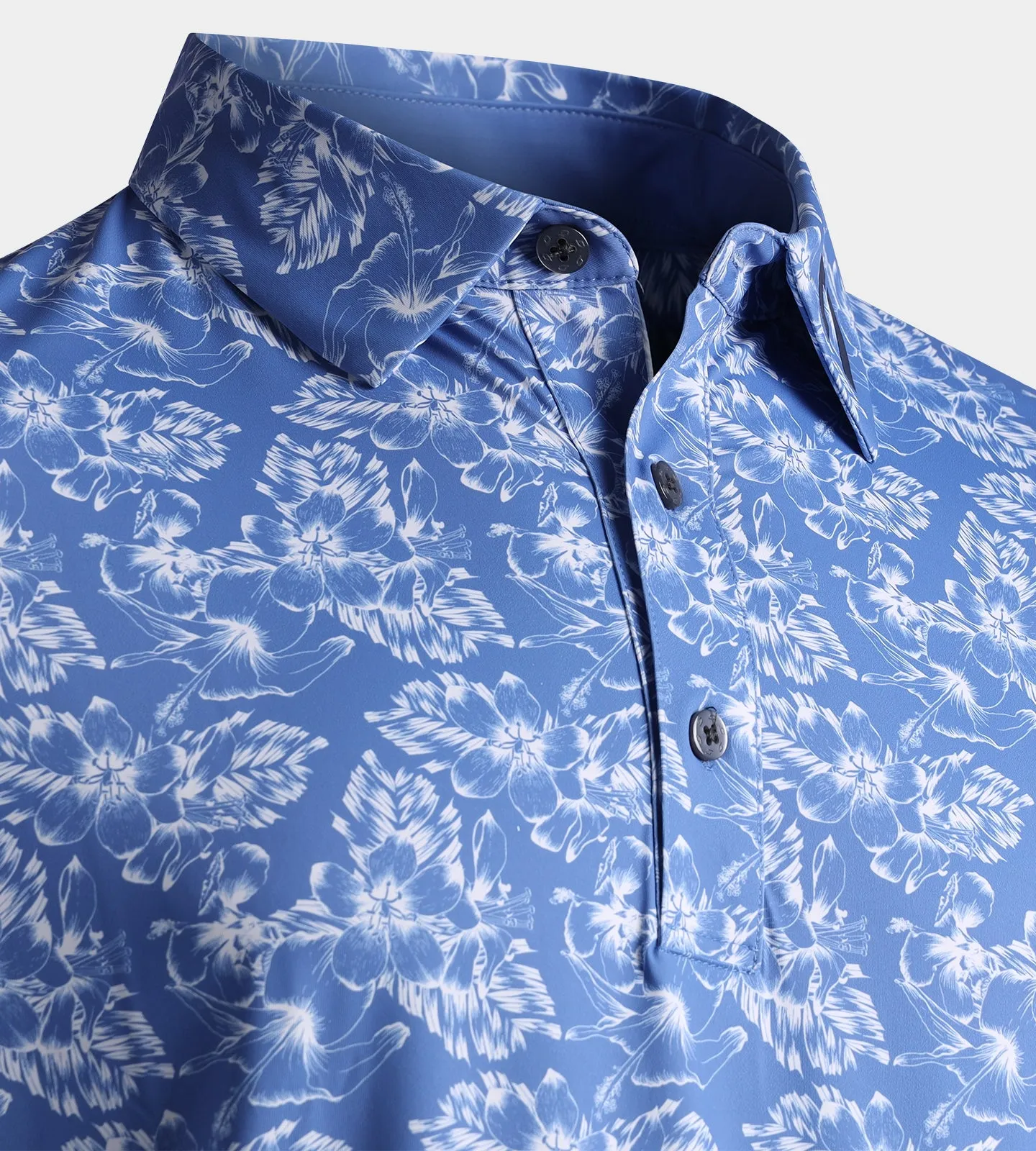 FLORAL TECH POLO - BLUE