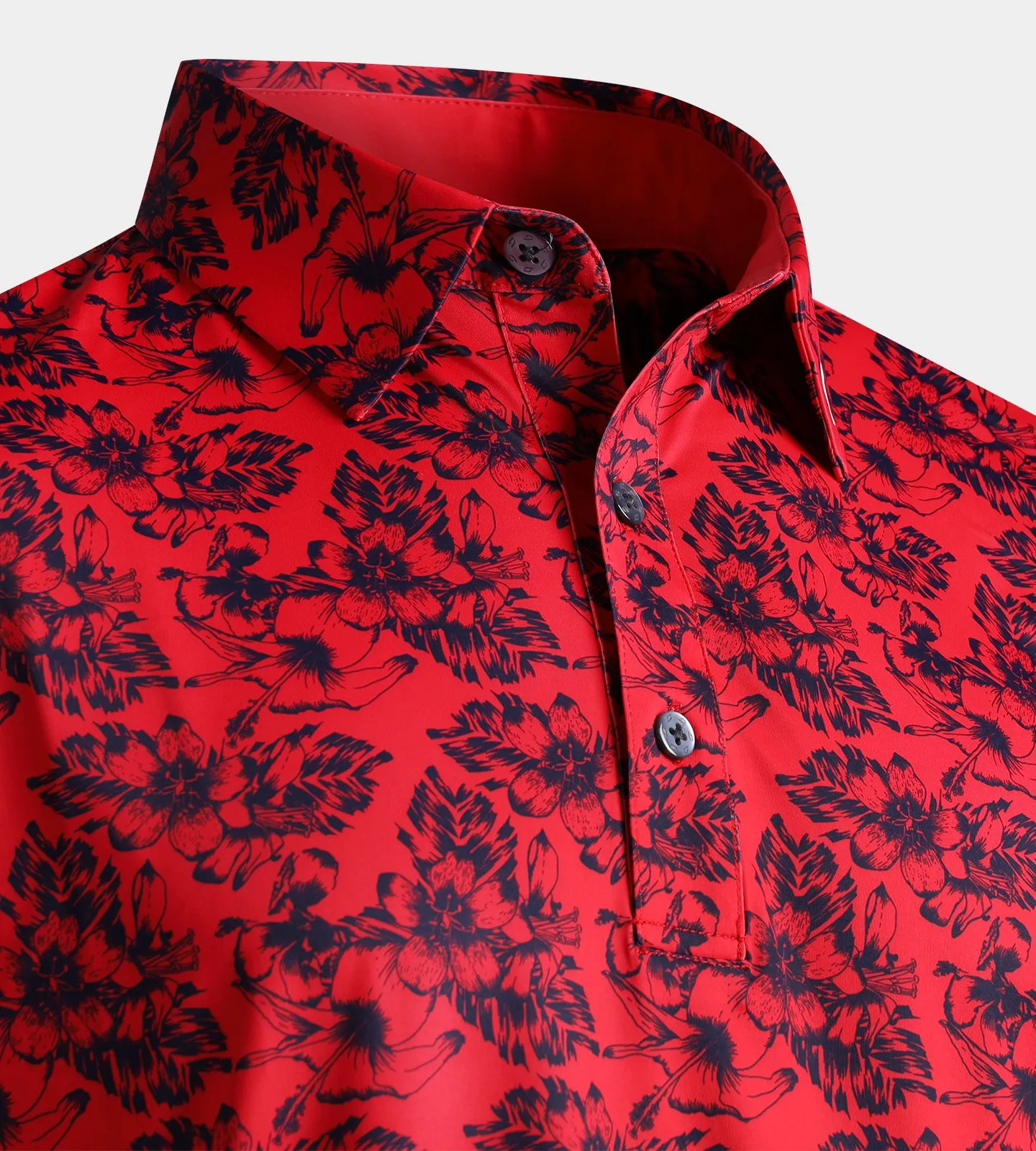 FLORAL TECH POLO - RED