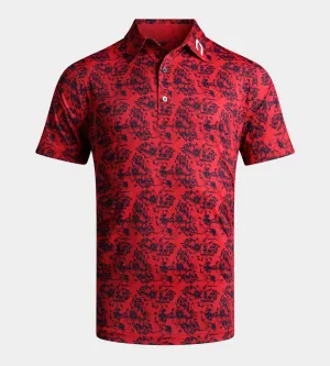 FLORAL TECH POLO - RED