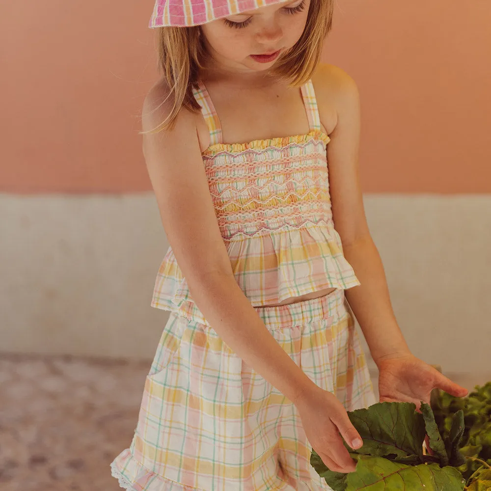 Florentina Top & Shorts Set | Yellow Positano Checks