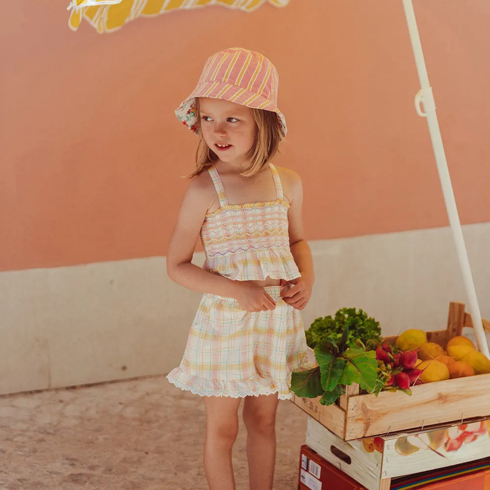Florentina Top & Shorts Set | Yellow Positano Checks
