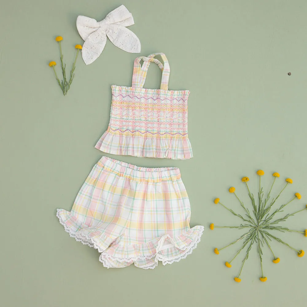 Florentina Top & Shorts Set | Yellow Positano Checks