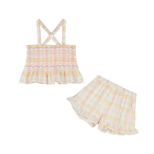 Florentina Top & Shorts Set | Yellow Positano Checks