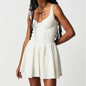 Free People Delilah White Romper Dress Skort Boho Coachella Festival