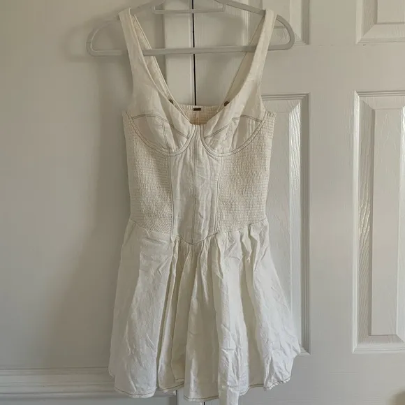 Free People Delilah White Romper Dress Skort Boho Coachella Festival