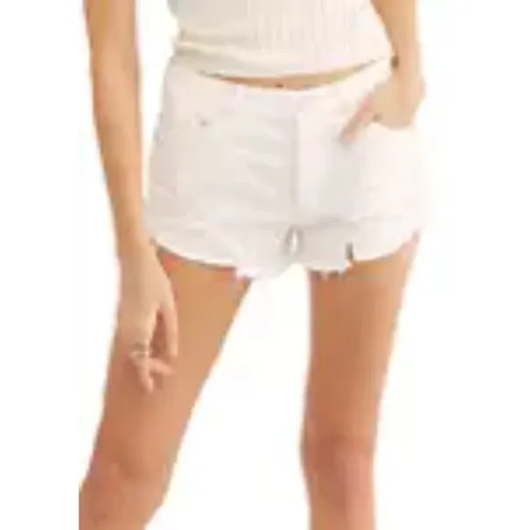 Free People NWT Loving Good Vibrations Cutoffs Denim Shorts Spring White 31 New