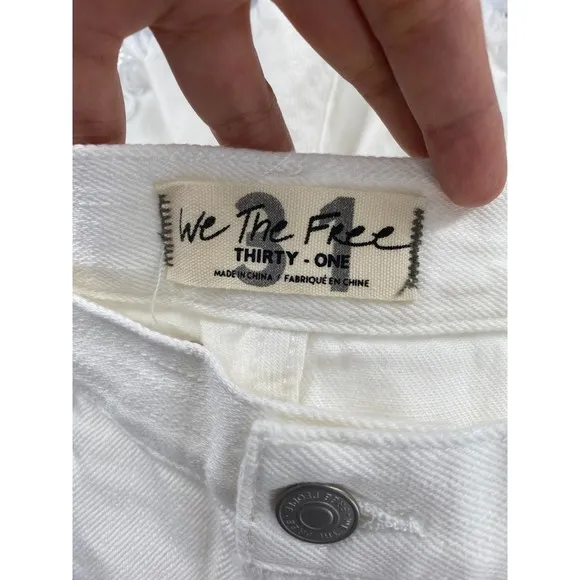 Free People NWT Loving Good Vibrations Cutoffs Denim Shorts Spring White 31 New