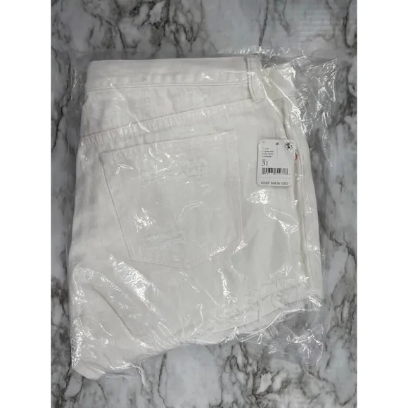 Free People NWT Loving Good Vibrations Cutoffs Denim Shorts Spring White 31 New