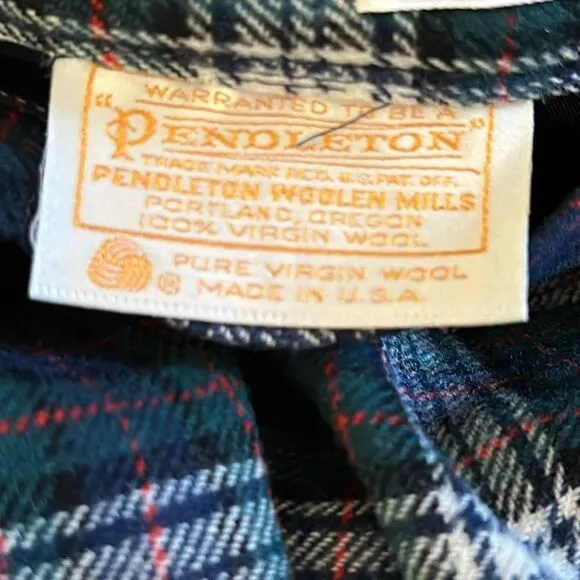 Free People x Vintage Pendleton Midi 100% Wool Skirt Tartan Plaid S