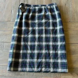 Free People x Vintage Pendleton Midi 100% Wool Skirt Tartan Plaid S