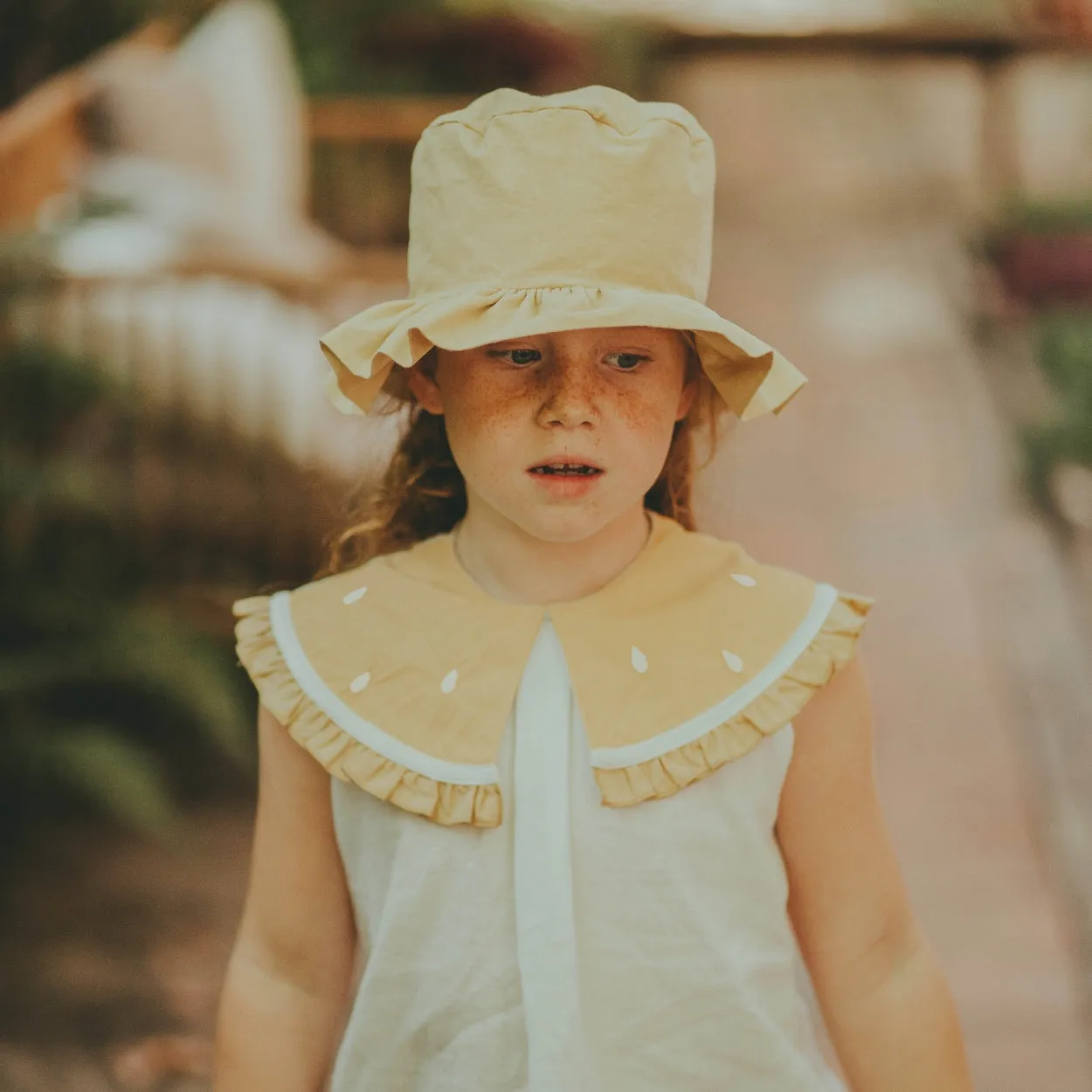 Frutas Blouse | Lemon | Crispy White