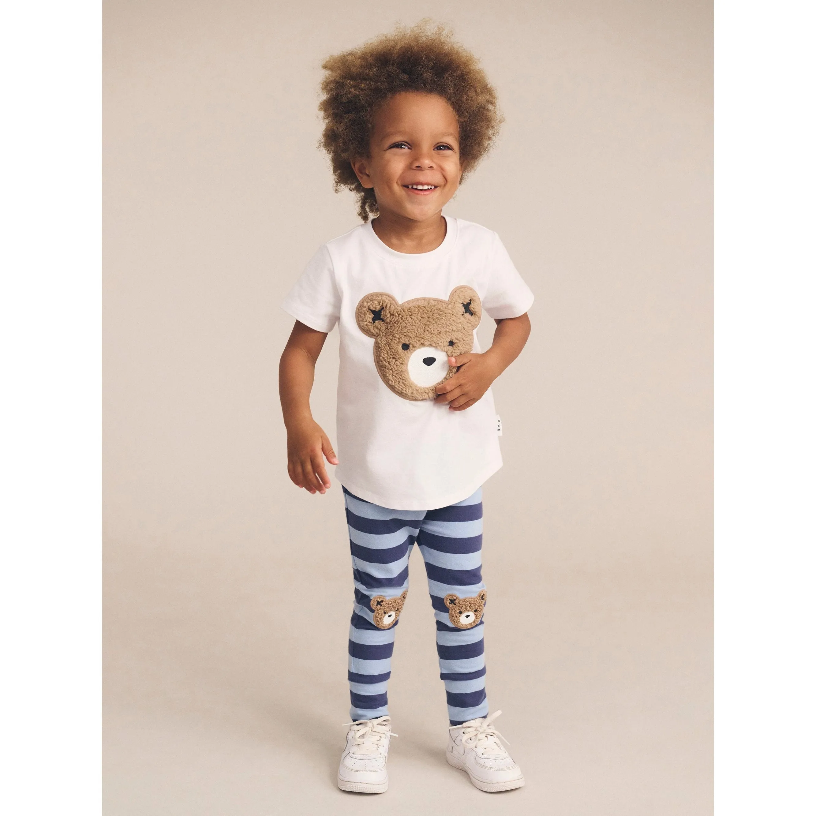 Furry Hux Bear Blue Stripe Legging