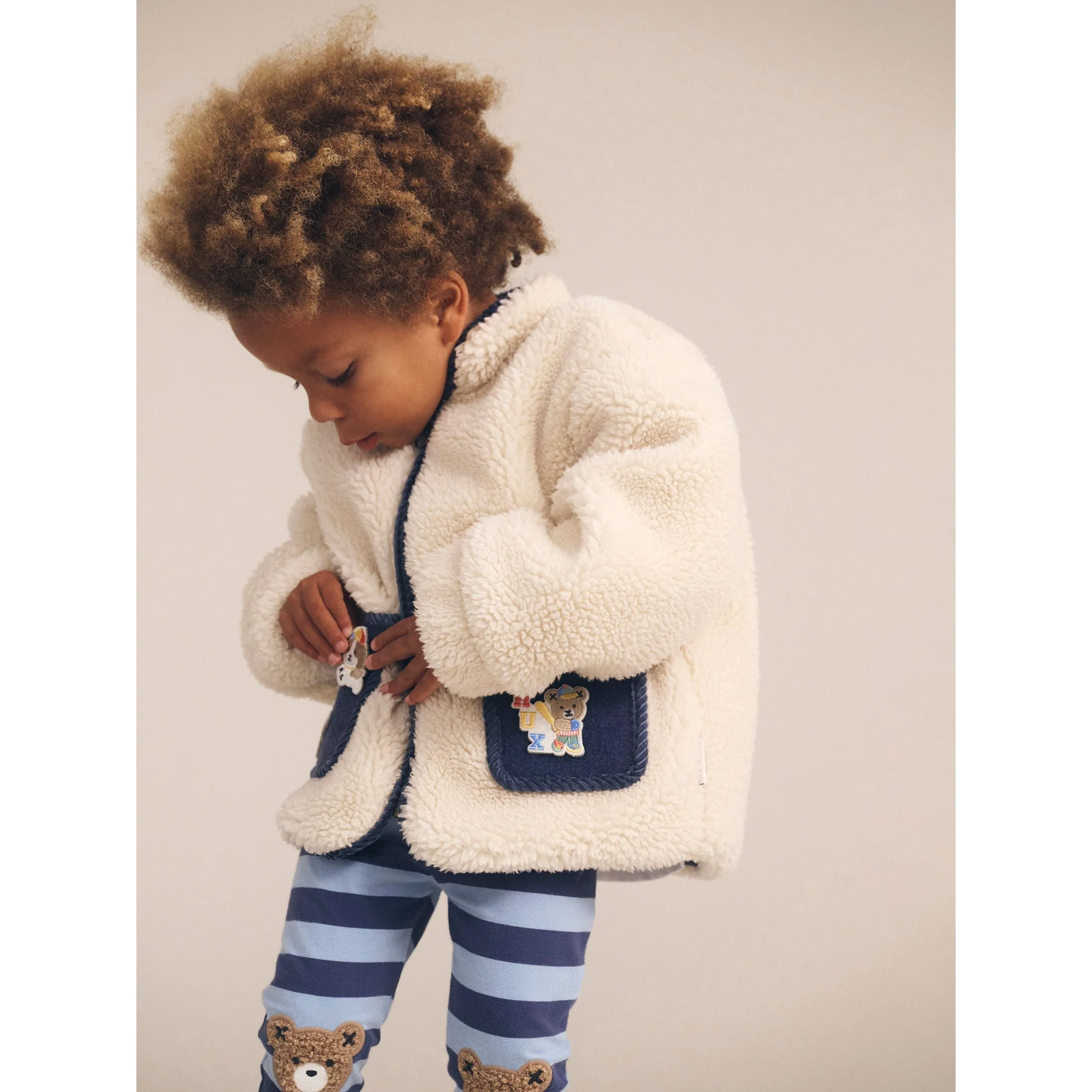 Furry Hux Bear Blue Stripe Legging