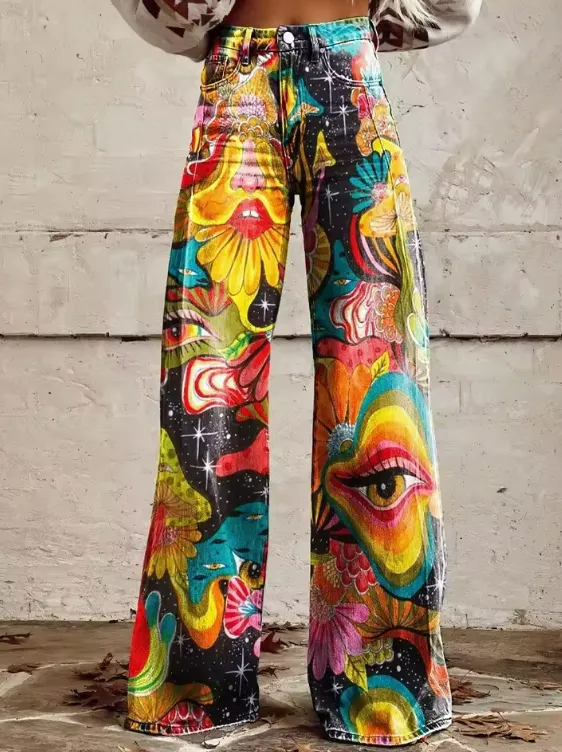 Gaia | Boho Wide-Leg Pants