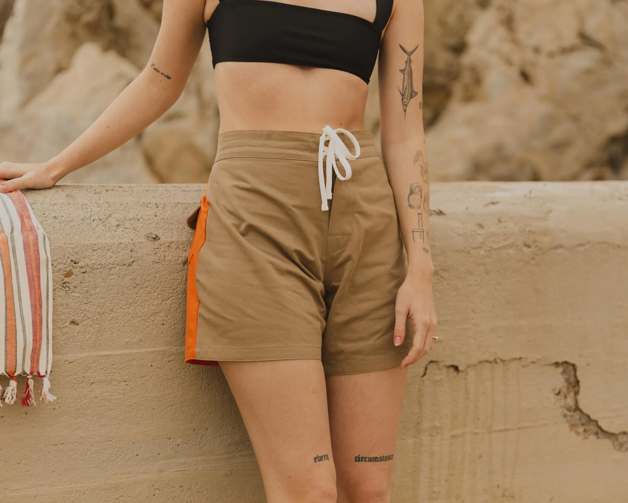 Gato Heroi Surf Shorts in Olive/Rust