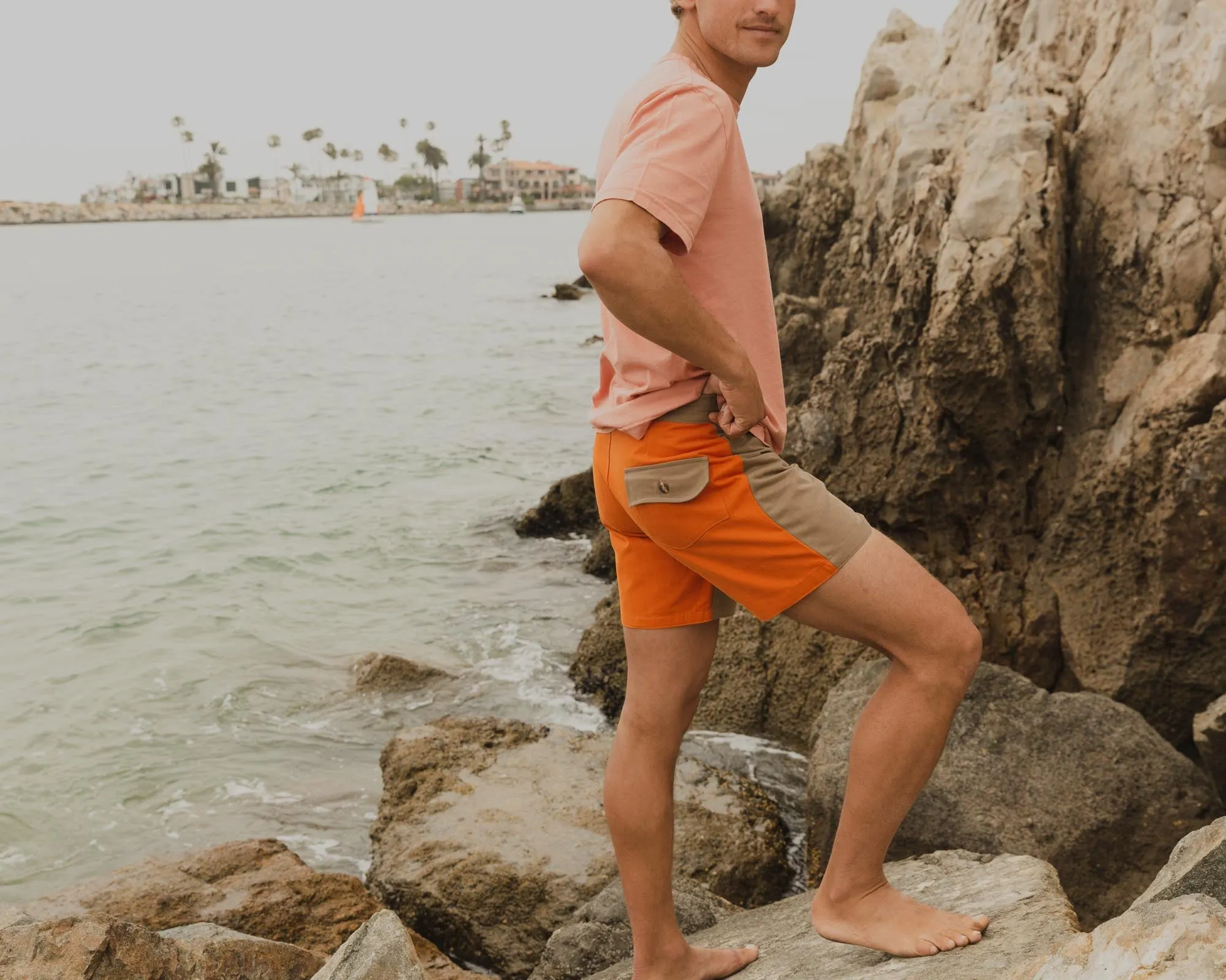 Gato Heroi Surf Shorts in Olive/Rust