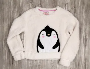 GIRL SIZE MEDIUM - URBAN HERITAGE, Fuzzy Cream Holidays Crop Top Sweater EUC B29