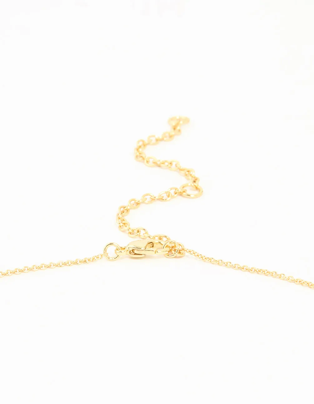 Gold Plated Brass Mini Bubble Letter M Pendant Necklace