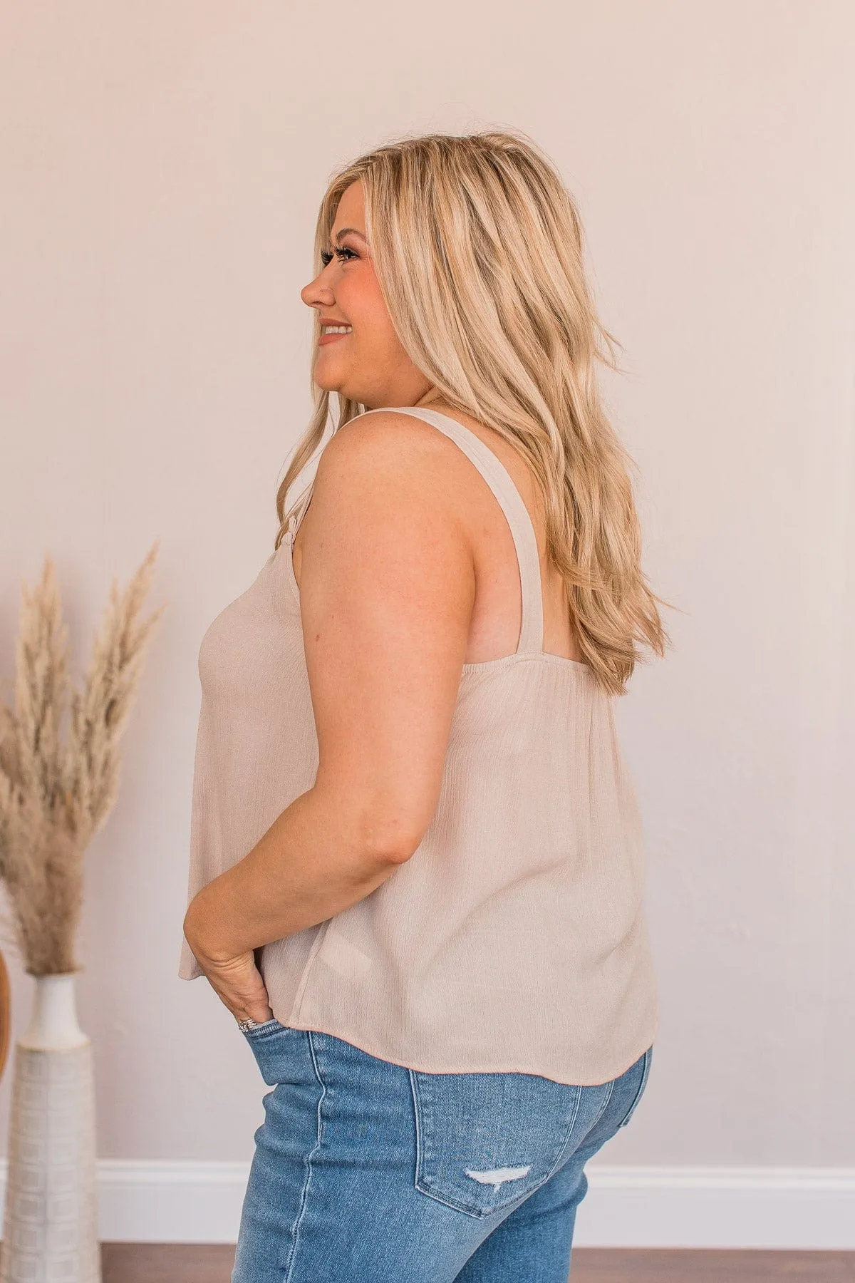 Good Natured Soul Cropped Tank- Beige