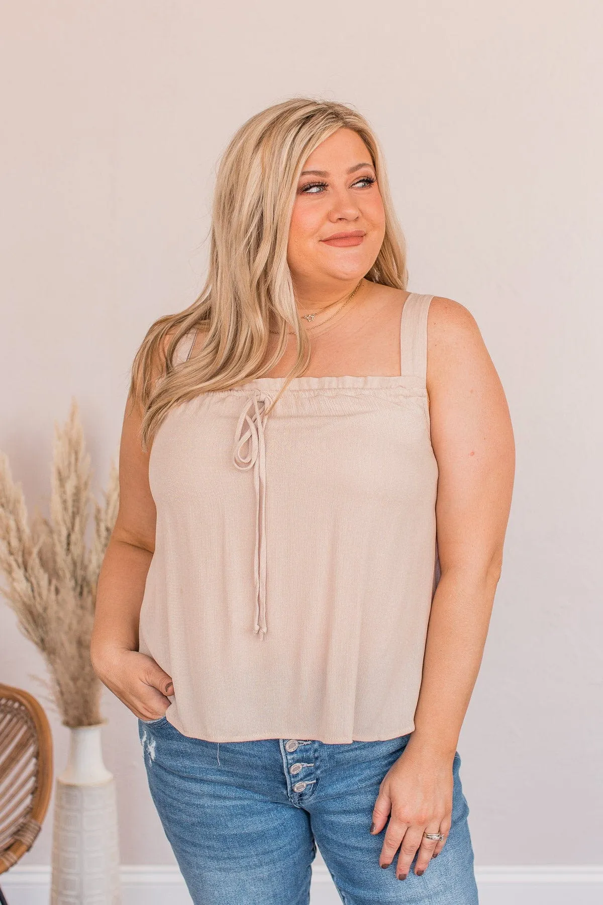 Good Natured Soul Cropped Tank- Beige