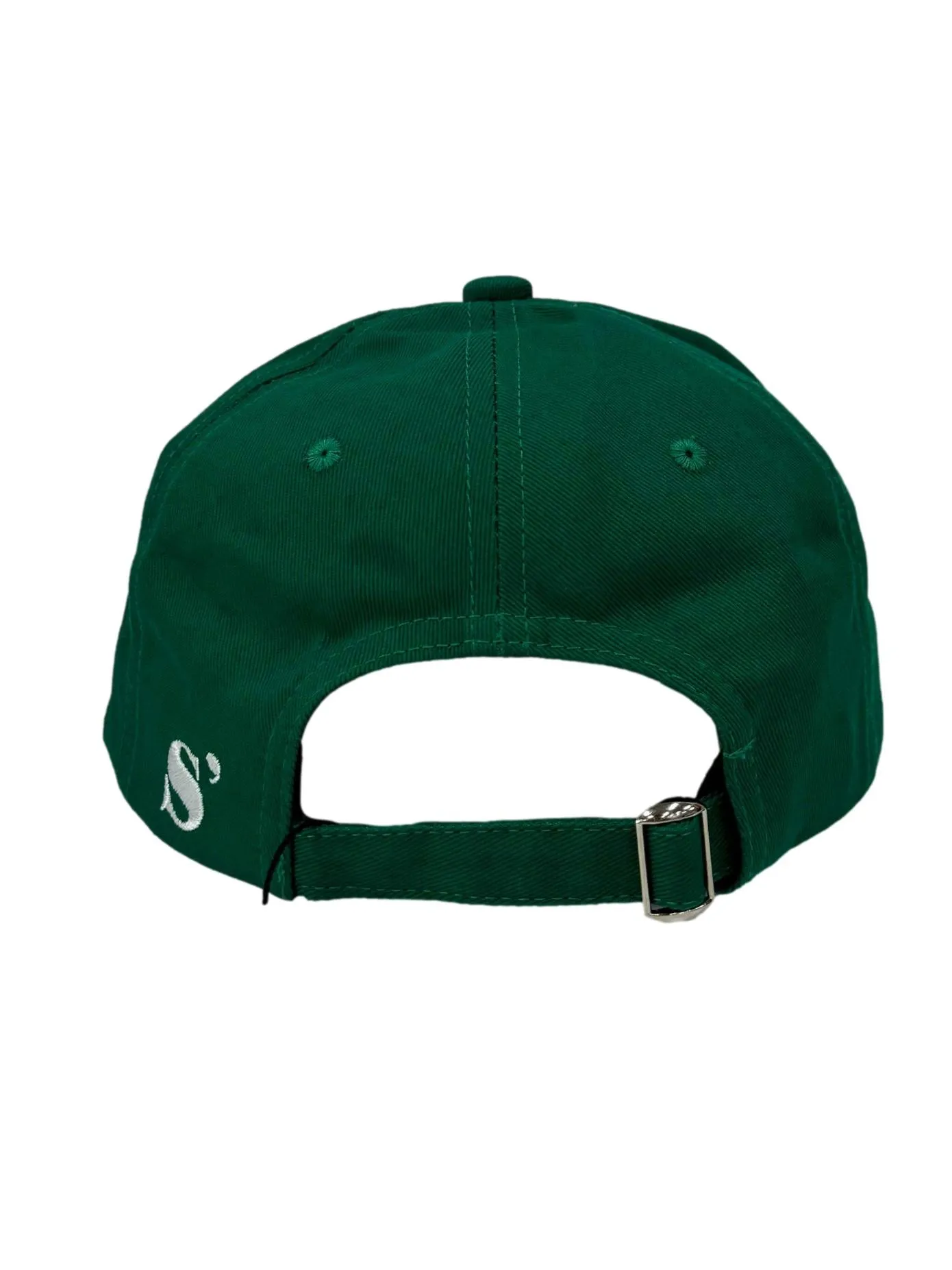 Green Embroidered Fitted Cap