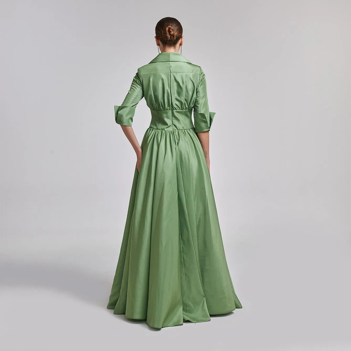Green Taffeta Blazer Gown