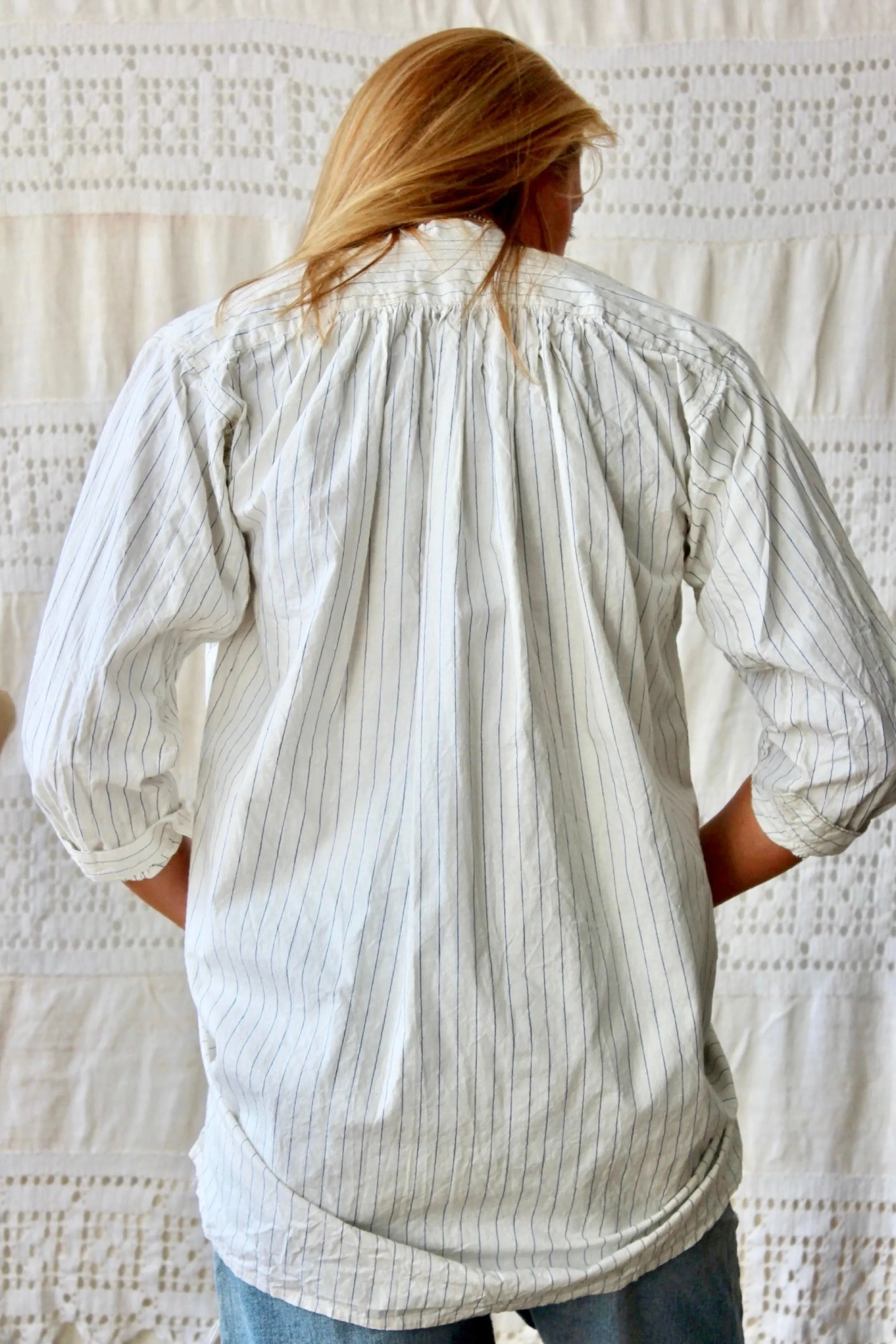 HF213 Vintage Victorian Stripe Nightshirt selected by The Highlands Foundry
