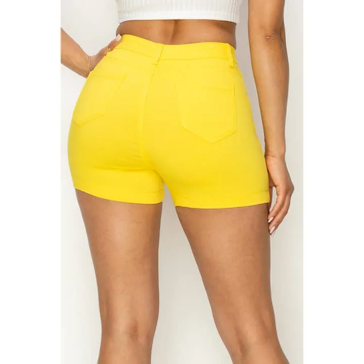 High Waisted Shorts YELLOW 2XL