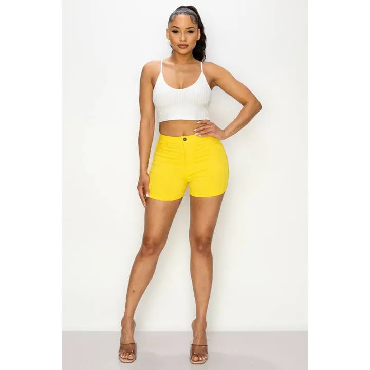 High Waisted Shorts YELLOW 2XL