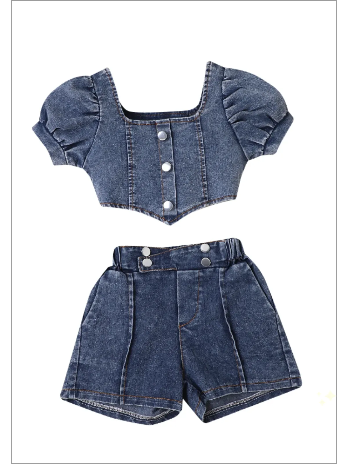 Hoot and Holler Denim Short Set