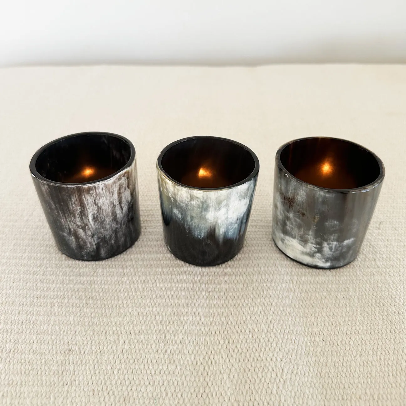 Horn Tea Light Candle Holders - Set of 3