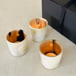 Horn Tea Light Candle Holders - Set of 3