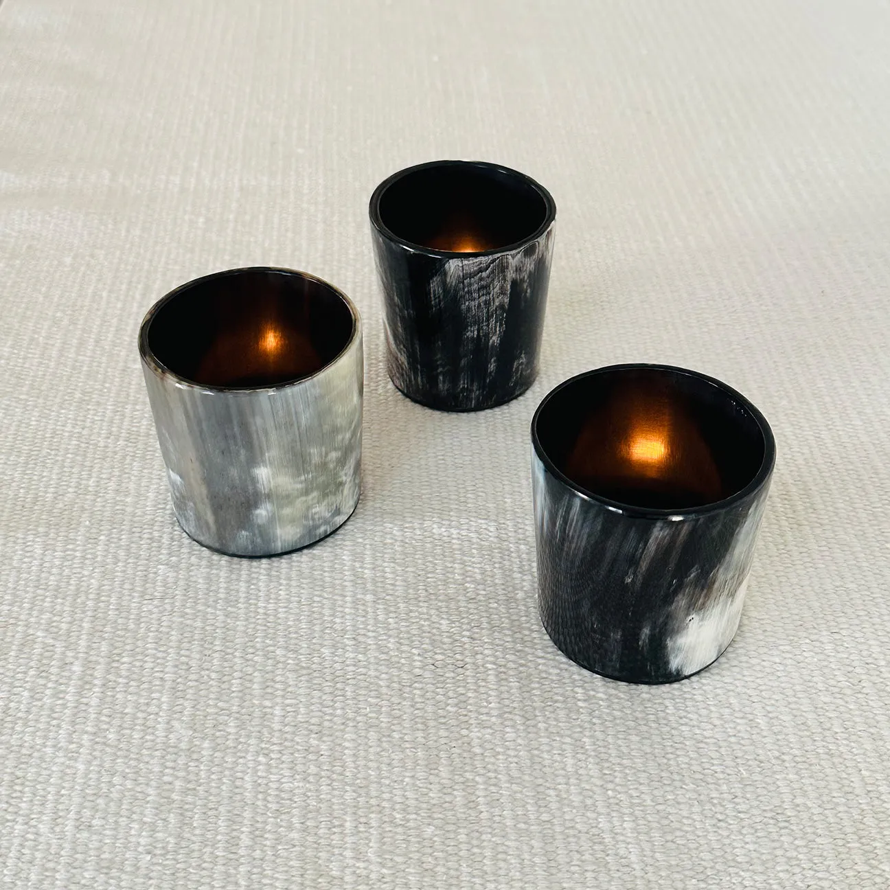 Horn Tea Light Candle Holders - Set of 3