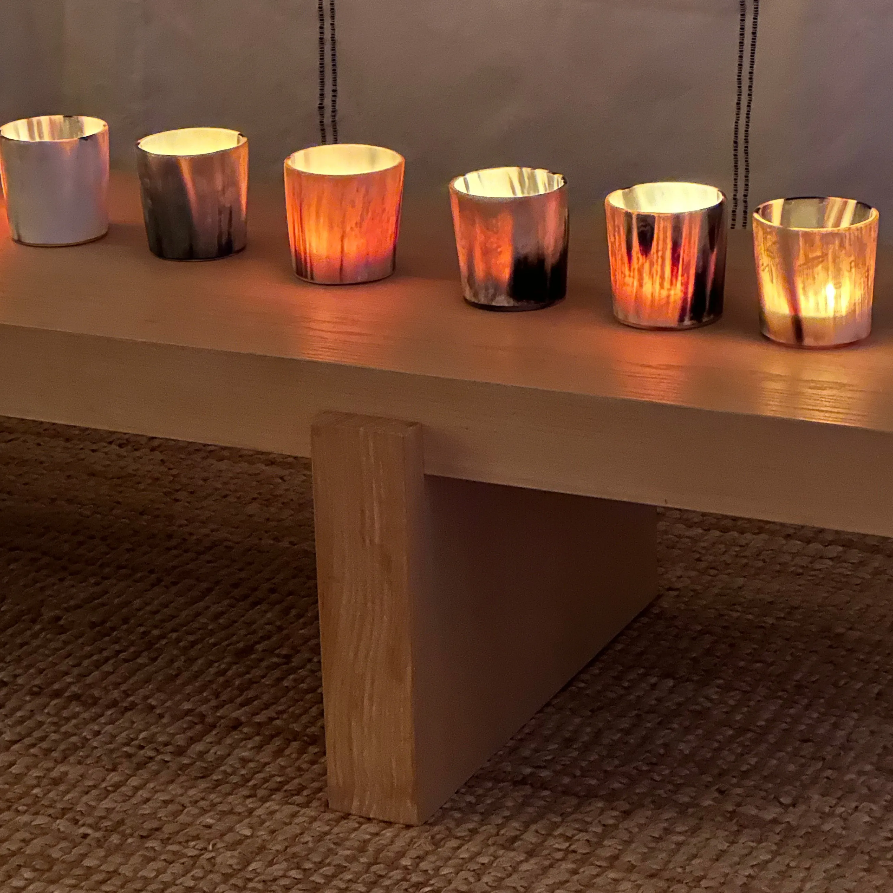 Horn Tea Light Candle Holders - Set of 3