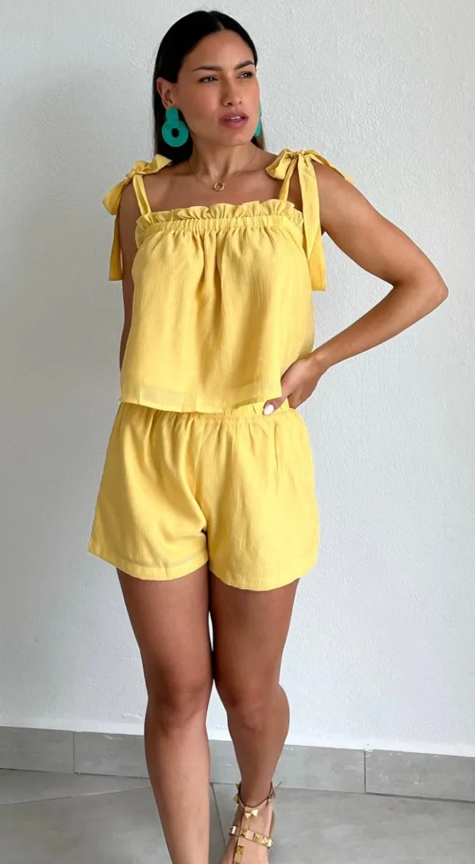 Hotter Temps Yellow Two-Piece Set