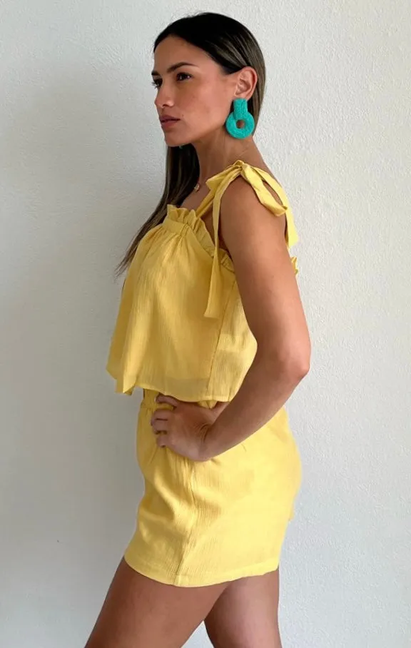 Hotter Temps Yellow Two-Piece Set
