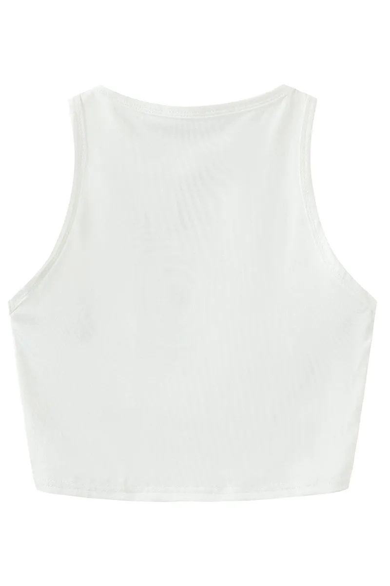 HTZ1060 Cherry Print Crop Tank Top