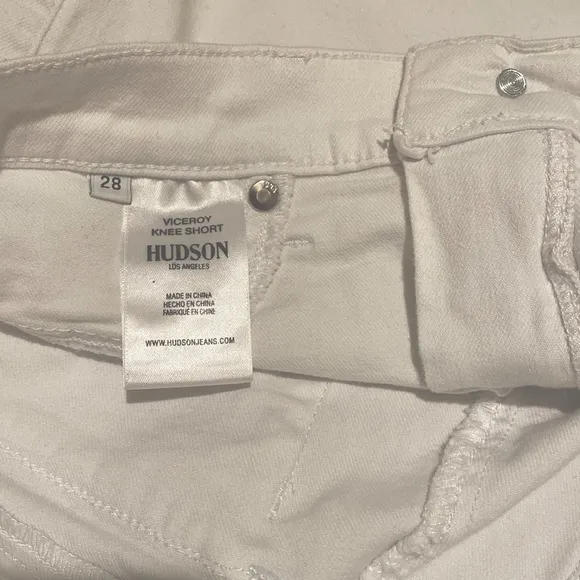 HUDSON Viceroy Knee Denim White Shorts size 28
