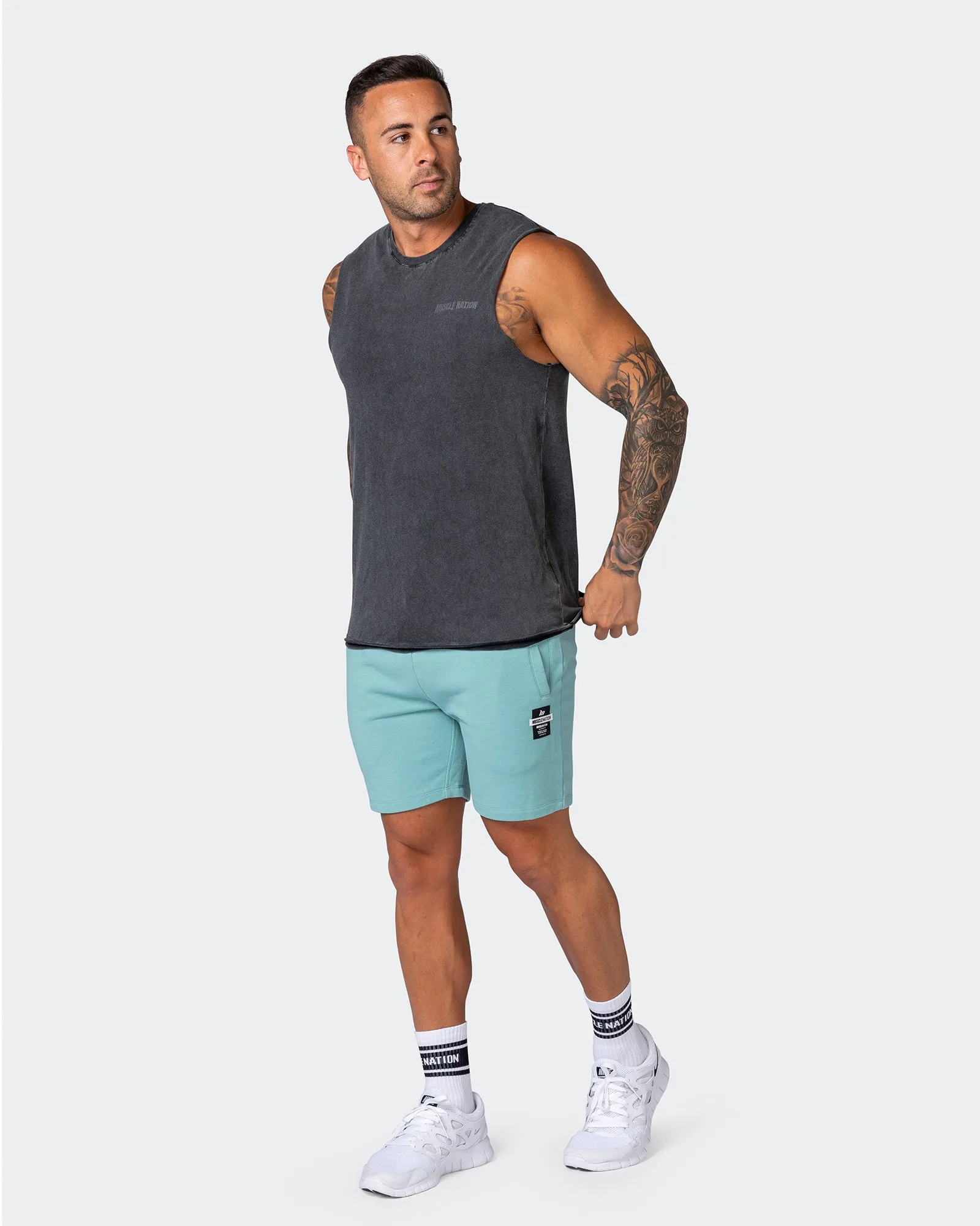 Infinite Vintage Shorts - Washed Dusty Jade